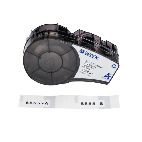 Brady M21-17-423 etichetta per stampante Bianco Etichetta per stampante autoadesiva (Polyester tape for M210 and - M211 Portable Label Printer)