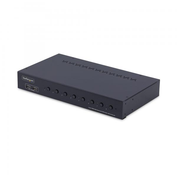 StarTech.com KVM Switch HDMI a 8 Porte con Kit Rack da 1U, 4K 60Hz HDMI 2.0, hub USB a 4 Porte, Commutazione con Tasti a Scelta Rapida, Indipendente dal SO, TAA (8-PORT RACK MOUNT KVM SWITCH - - HDMI