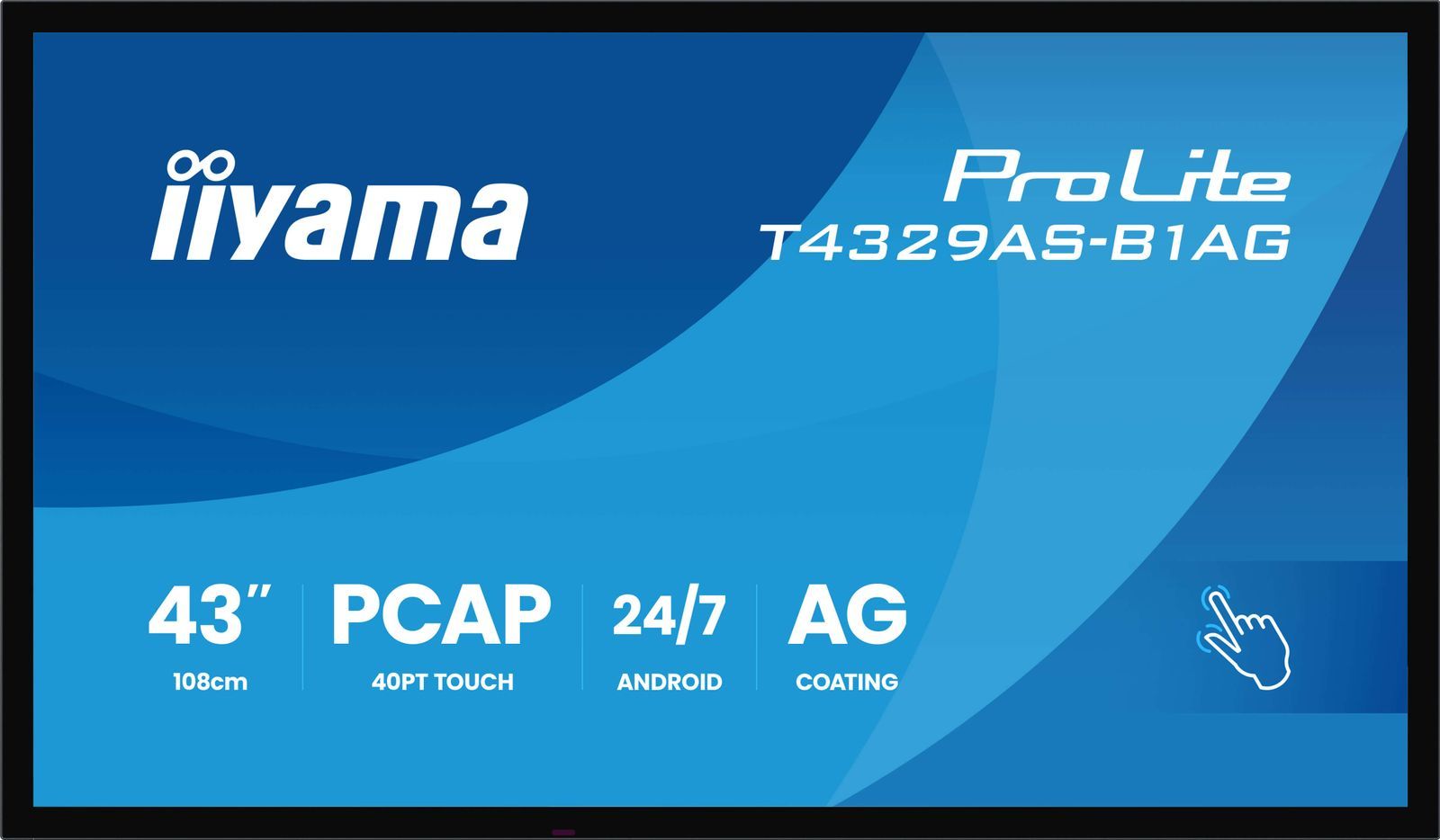 iiyama T4329AS-B1AG Monitor PC 108 cm [42.5] 3840 x 2160 Pixel 4K Ultra HD LED Touch screen Nero (43' All-in-One PCAP Interactive Display)