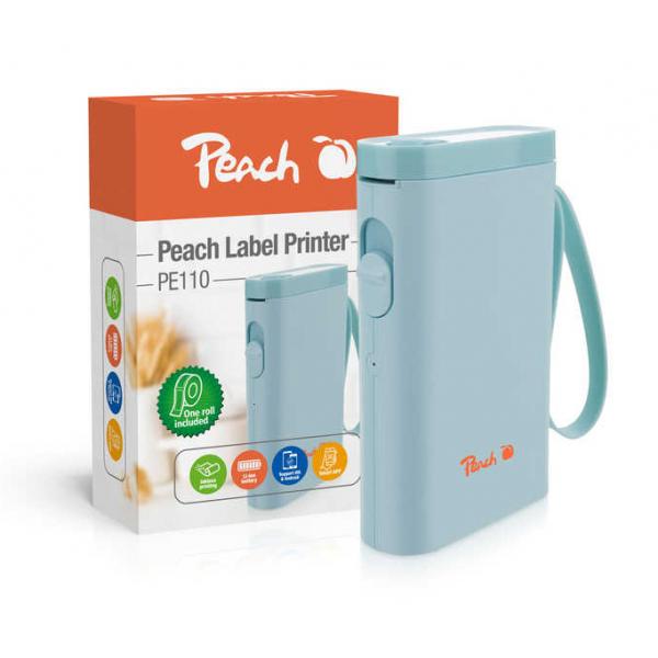 Peach PE110 stampante per etichette [CD] Termica diretta 203 x 203 DPI 60 mm/s Wireless Bluetooth (Peach Etikentendrucker PE110 blau)
