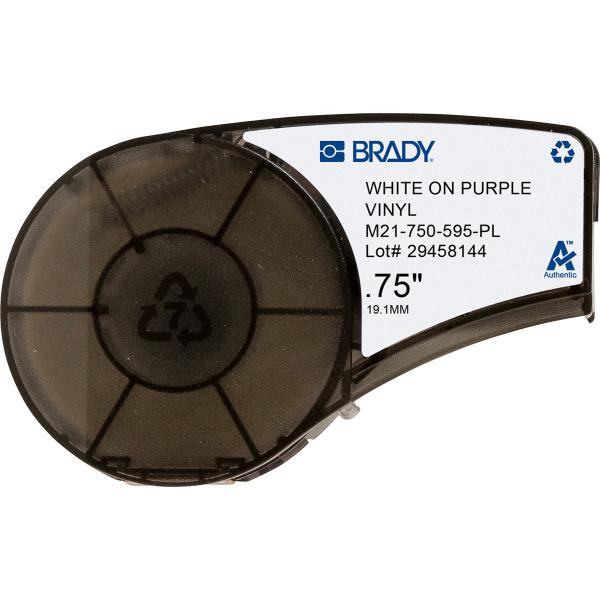 Brady M21-750-595-PL etichetta per stampante Viola, Bianco Etichetta per stampante autoadesiva (Vinyl tape for M211 M210 - BMP21-PLUS BMP21-LAB BMP21 - M21-750-595-PL, Purple, White, Self-adhesive pr