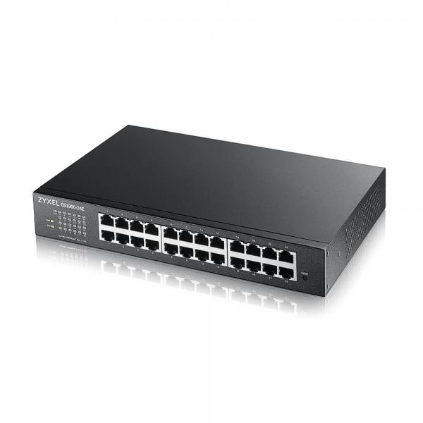 Zyxel Gs1900-24e Gestito L2 Gigabit Ethernet [10/100/1000] 1u Nero (zyxel Gs1900-24e V3 24-Port Gbe - L2 Smart Switch Desktop Fanless)