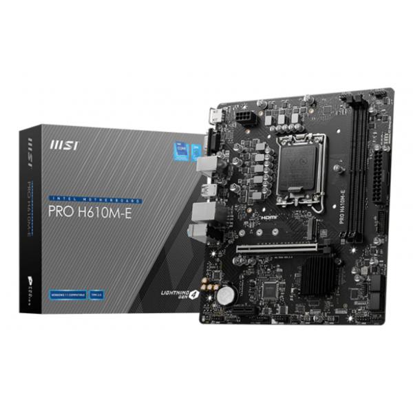 Msi Pro H610M-E Scheda Madre Intel H610 Lga 1700 Micro Atx (msi 1700 Pro H610M-E M-Atx)