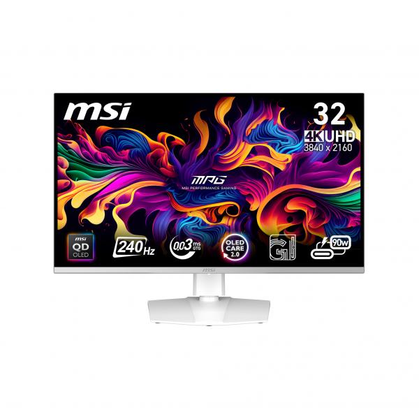 Msi Mpg 321urxw QD-Oled Monitor Pc 80 Cm (31.5") 3840 X 2160 Pixel 4k Ultra Hd Bianco