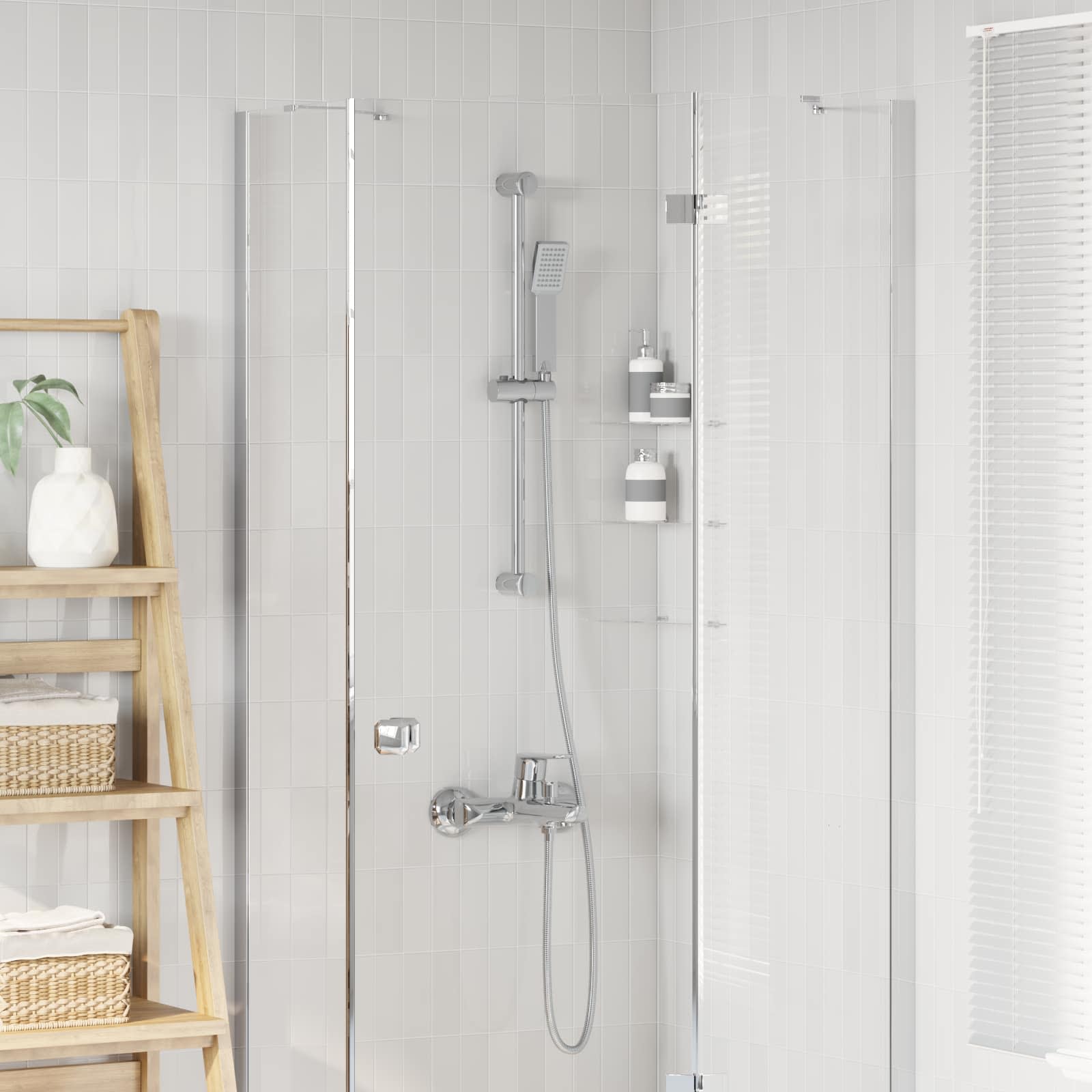 Set Di Sistema Doccia Cromato 70 Cm Acciaio Inox