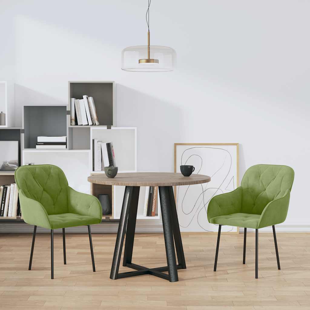 Sedie Da Pranzo 2 Pz Verde Chiaro In Velluto