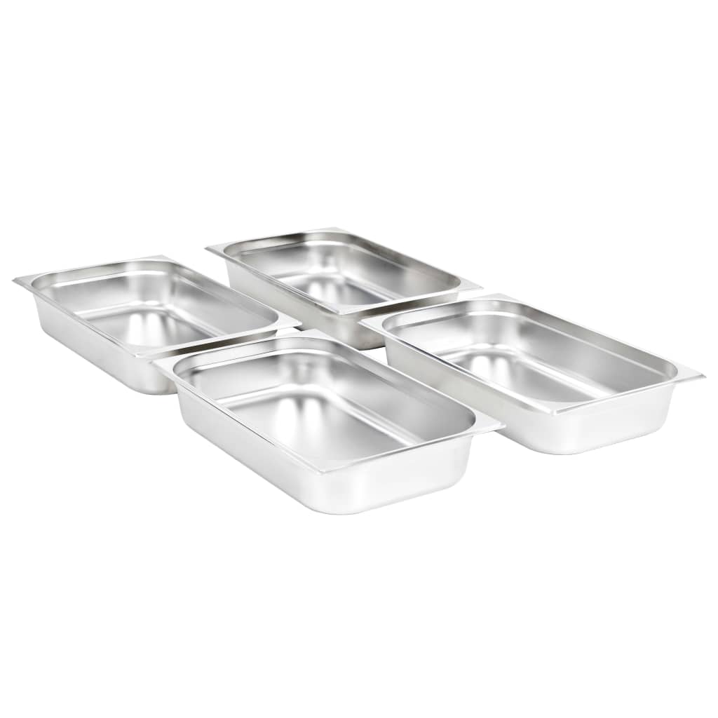Contenitori Gastronorm 4 Pz Gn 1/1 100 Mm In Acciaio Inox