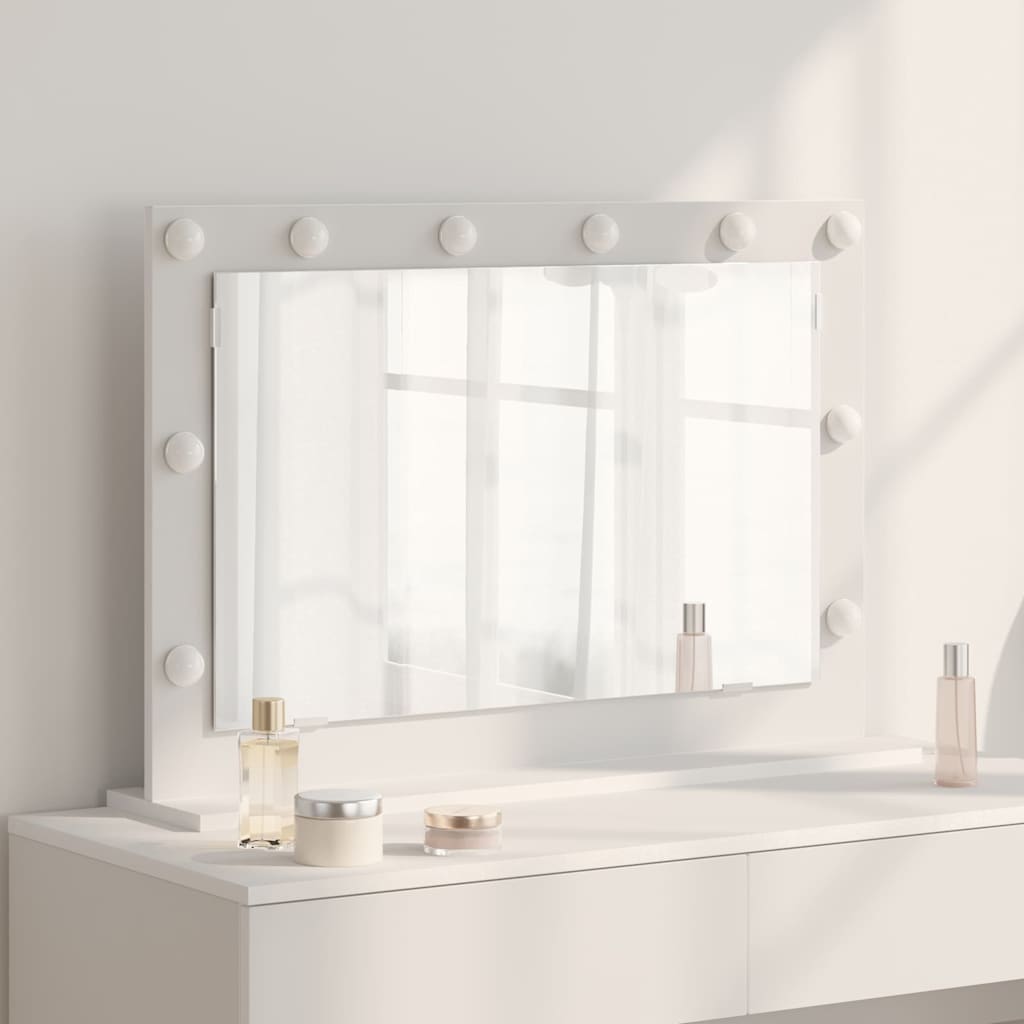 Specchio Da Vanità Rettangolare Bianco 80 X 15 X 18 cm