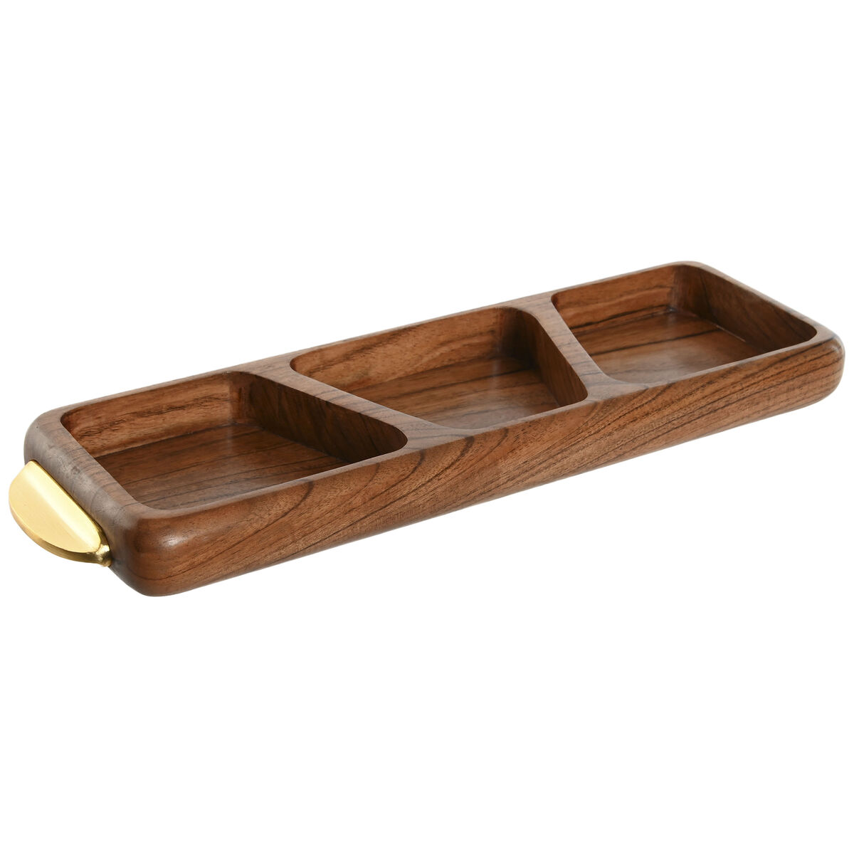 Vassoio Per Aperitivi Home Esprit Dorato Naturale 45 X 12,7 X 4,5 cm