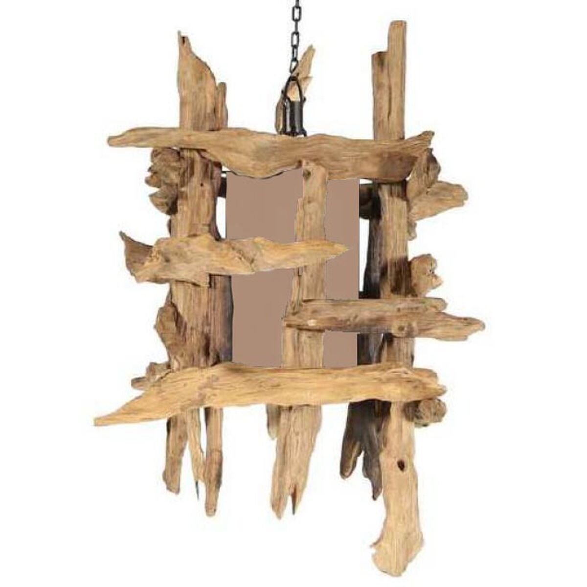 Lampadario Home Esprit Marrone Teak 50 X 50 X 79 cm