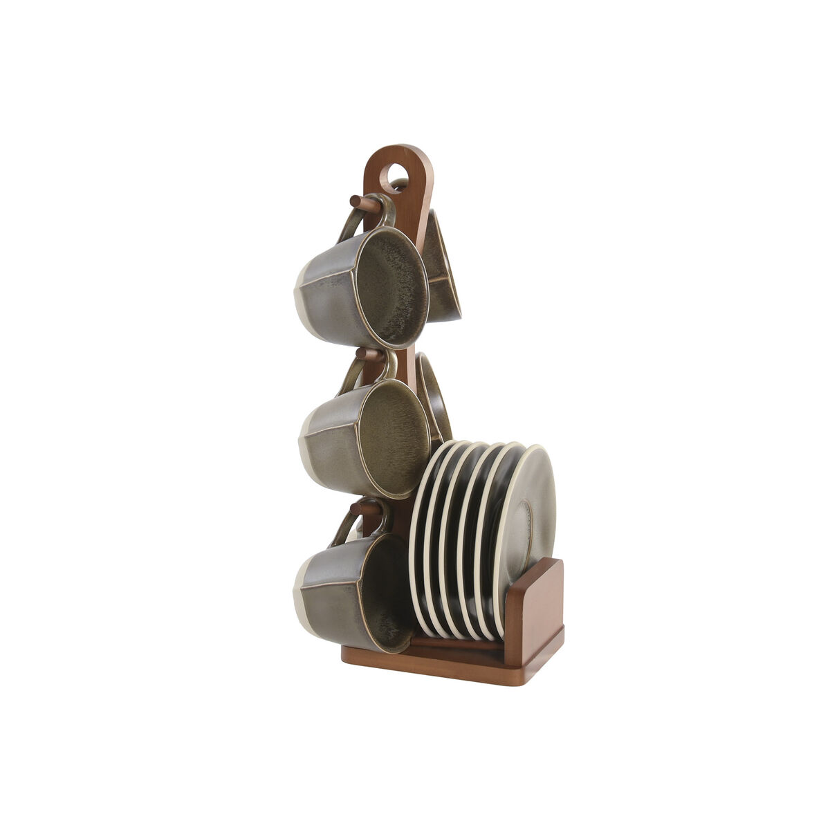 Set Di Tazze Da Caffè Home Esprit Verde Gres 150 Ml 6 Pezzi