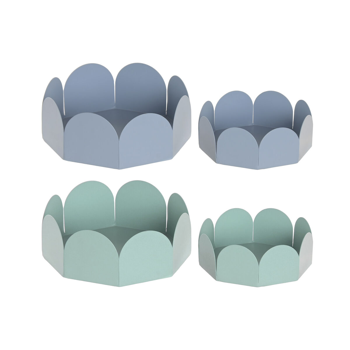 Svuotatasche Home Esprit Azzurro Turchese Metallo Città Arco 20 X 20 X 7 Cm (2 Unità)
