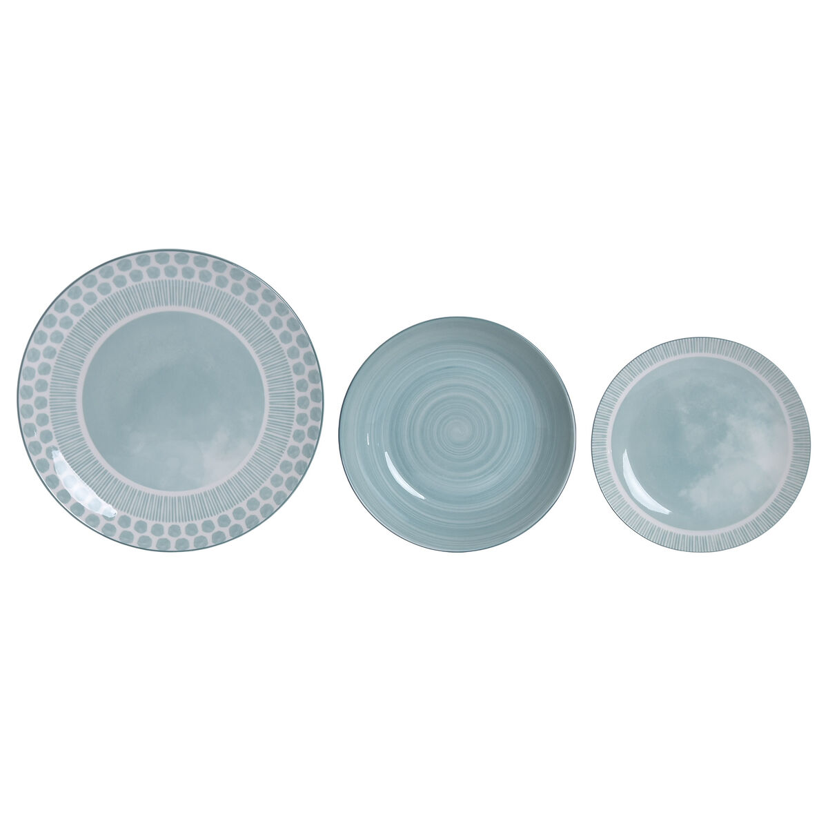 Set Di Stoviglie Home Esprit Turchese Porcellana 18 Pezzi