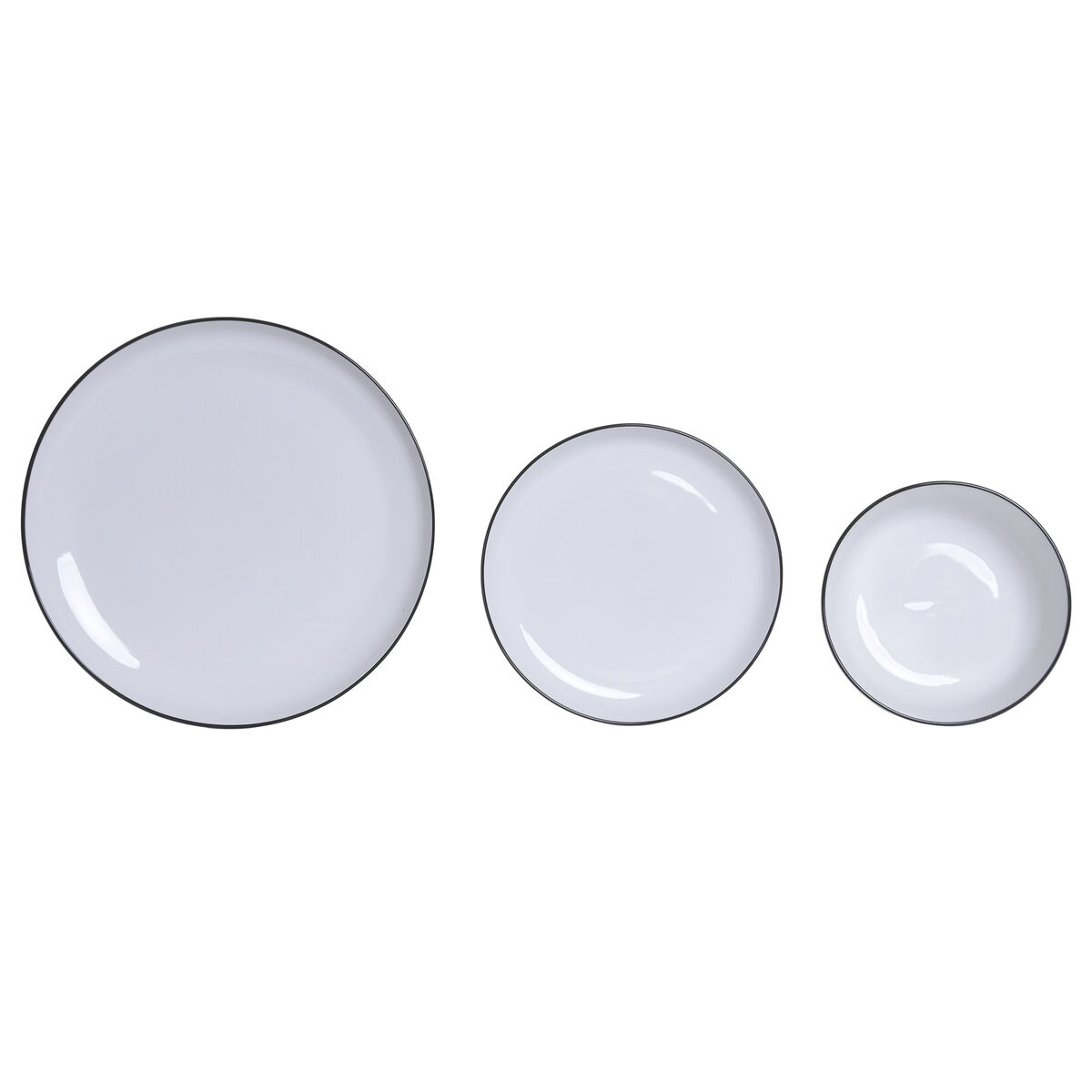 Set Di Stoviglie Home Esprit Bianco Nero Porcellana 18 Pezzi