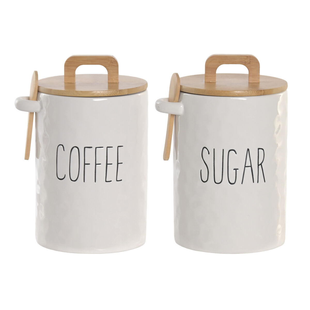 Barattolo Home Esprit Bianco Naturale Cucchiaio Cottage 12 Pezzi (2)