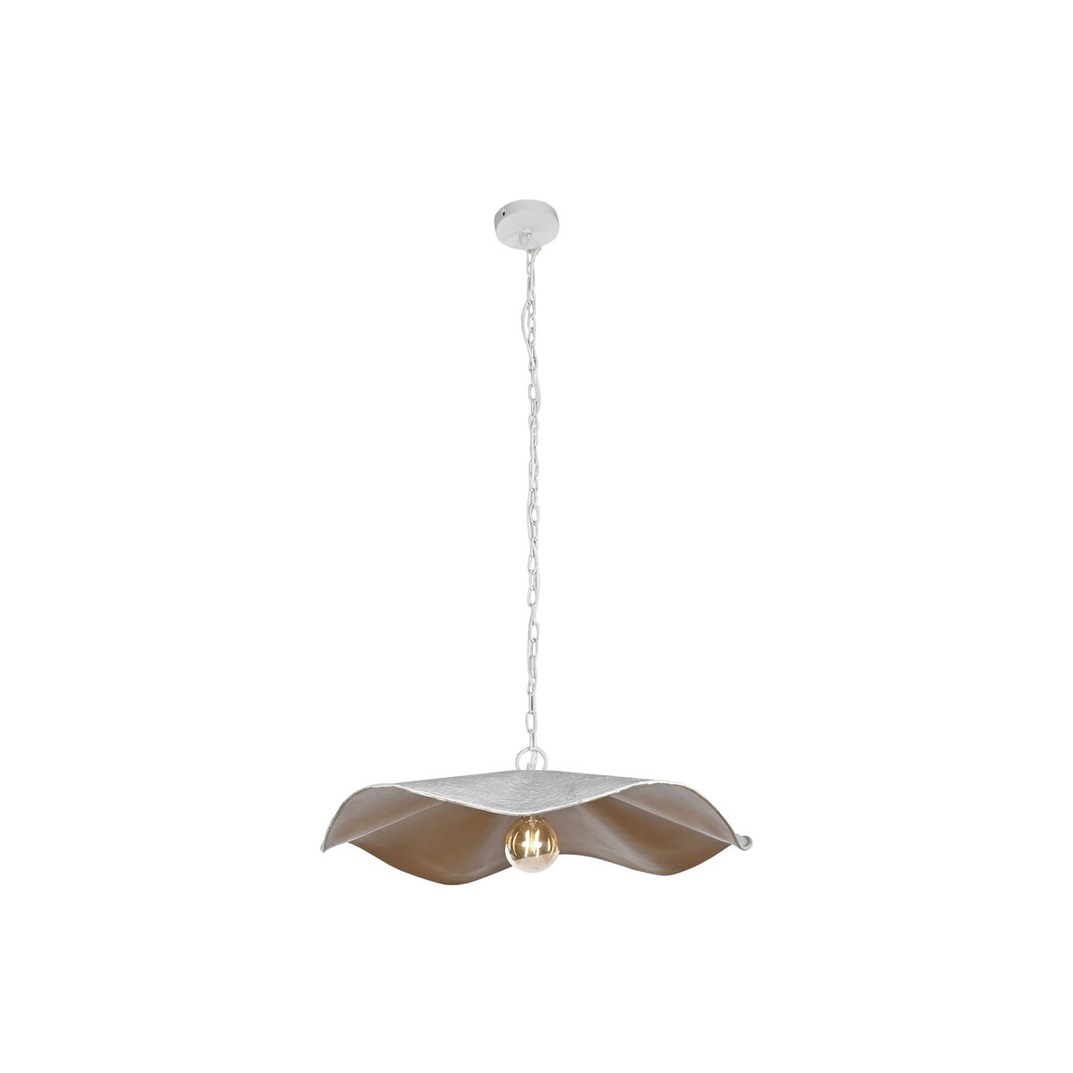 Lampadario Home Esprit Bianco Dorato Metallo Ferro 50 W 77 X 77 X 16 cm
