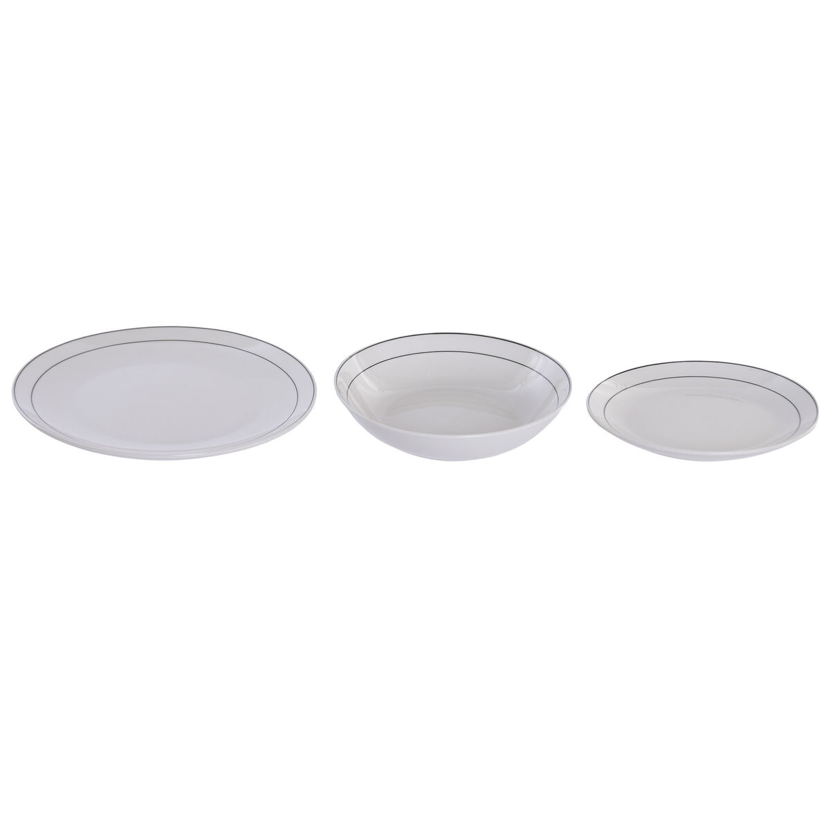 Set Di Stoviglie Home Esprit Bianco Nero Porcellana 18 Pezzi - Image 3