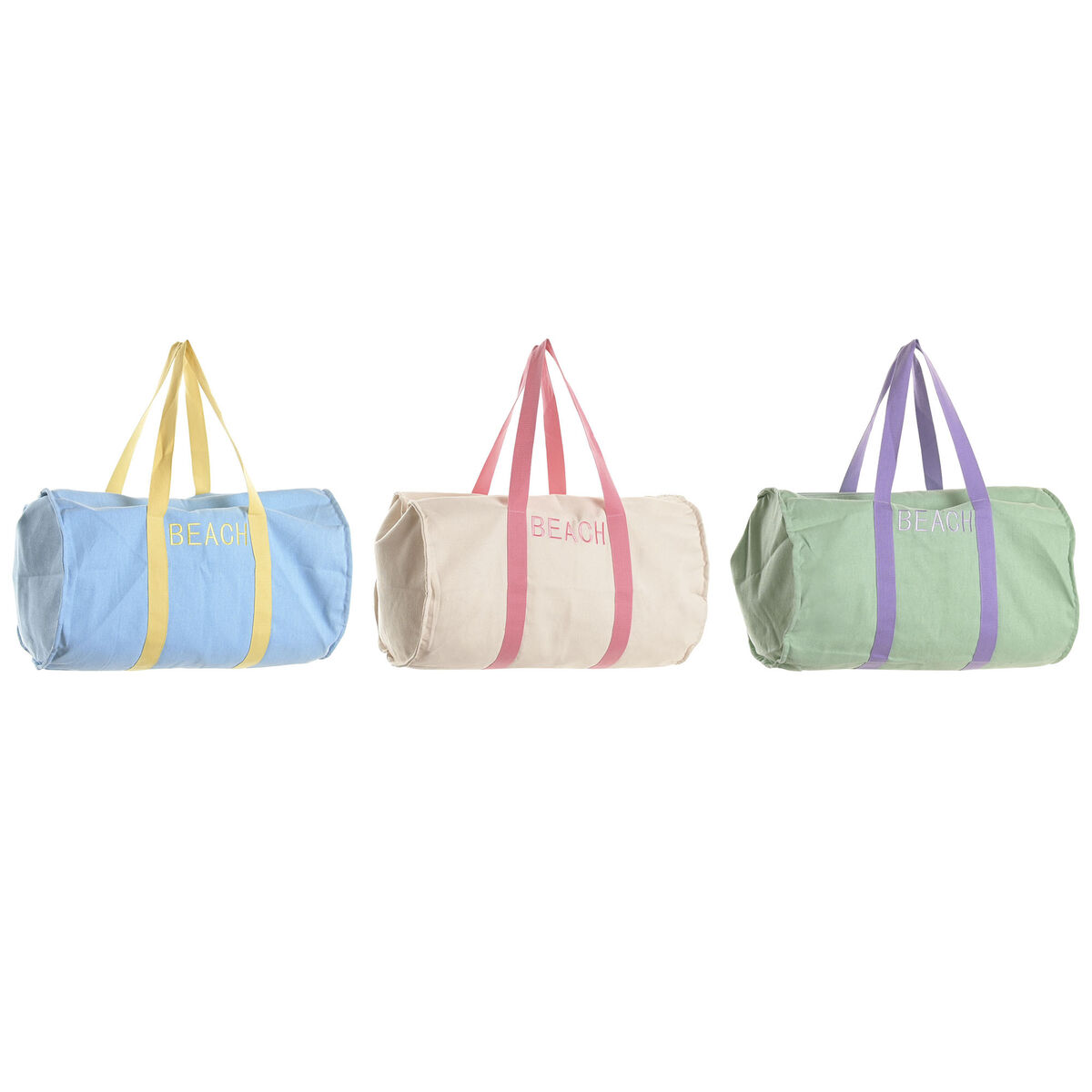 Borsa Da Mare Home Esprit Azzurro Bianco Verde Polialgodon 60 X 38 X 38 Cm (3 Unità)