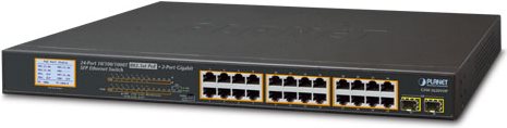 Planet GsW-2620vhp - Switch - 24 X 10/100/1000 (poe+) + 2 X Gigabit Sfp - Desktop, An Rack Montierbar - Poe+ (gsW-2620vhp)