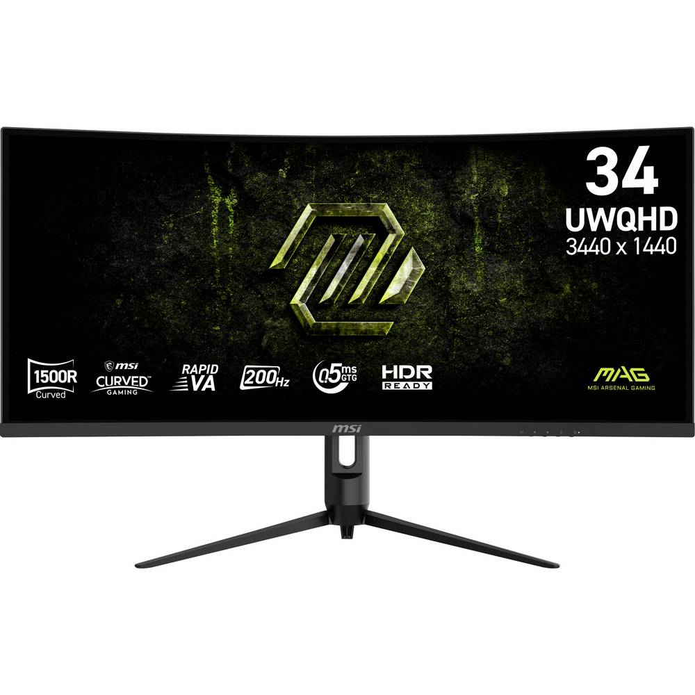 Msi Mag 342cqrfde E20 34" Uwqhd Gaming Monitor Gebogen 3440x1440 200 Hz VA-Panel