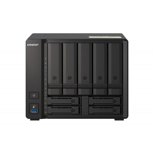 QNAP TS-H973AX NAS Tower Ryzen Embedded V1500B 32 GB DDR4 0 TB QuTS hero Nero (QNAP TS-H973AX-32G - NAS-server)