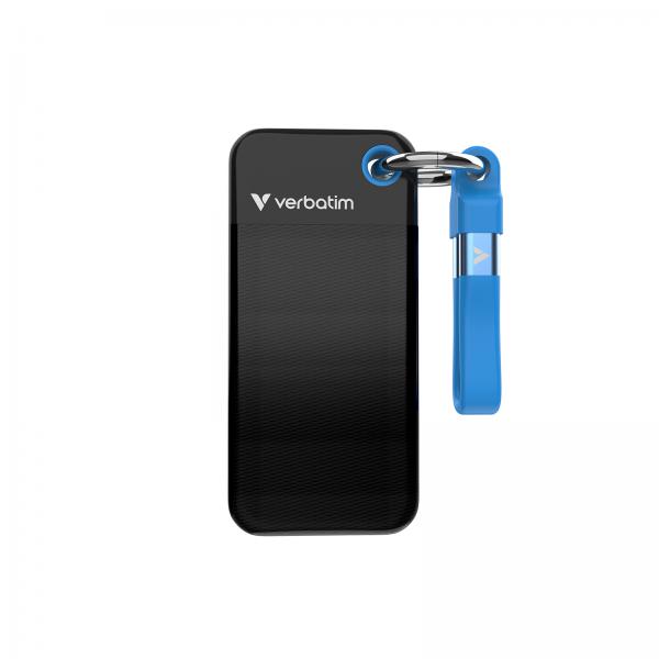 Verbatim Pocket SSD 2 TB USB tipo-C 3.2 Gen 2 [3.1 Gen 2] Nero, Blu (Pocket SSD USB 3.2 Gen 2 2TB)