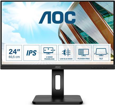 Aoc Q24p2q - LeD-Monitor - 60.5 Cm (23.8") - 2560 X 1440 1440p (quad Hd) - Ips - 250 Cd/m² - 1000:1 - 4 Ms - Hdmi, Vga, Displayport - Lautsprecher -