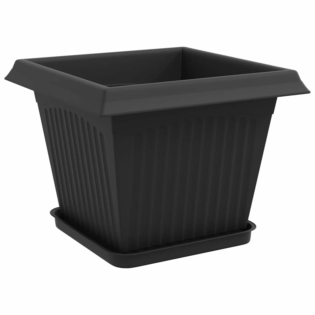 Vasi Per Piante 6 Pcs Nero 28,5 X 28,5 X 22 Cm Plastica - Image 5