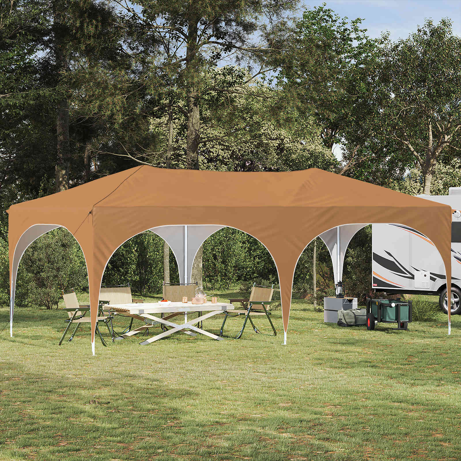 Tenda Per Feste A PoP-Up Beige 575 X 288 X 245 cm