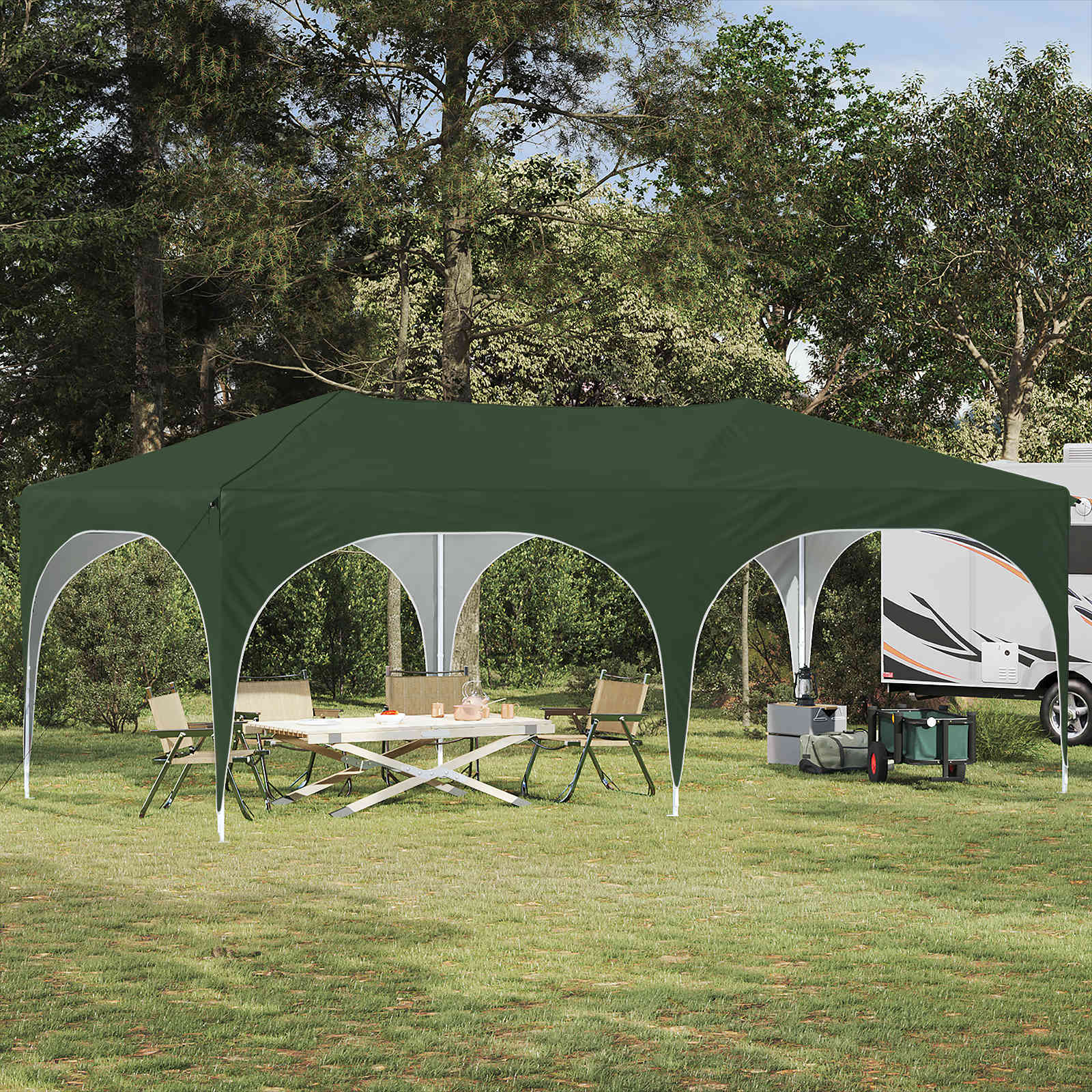 Tenda Per Feste A PoP-Up Verde 575 X 288 X 245 cm