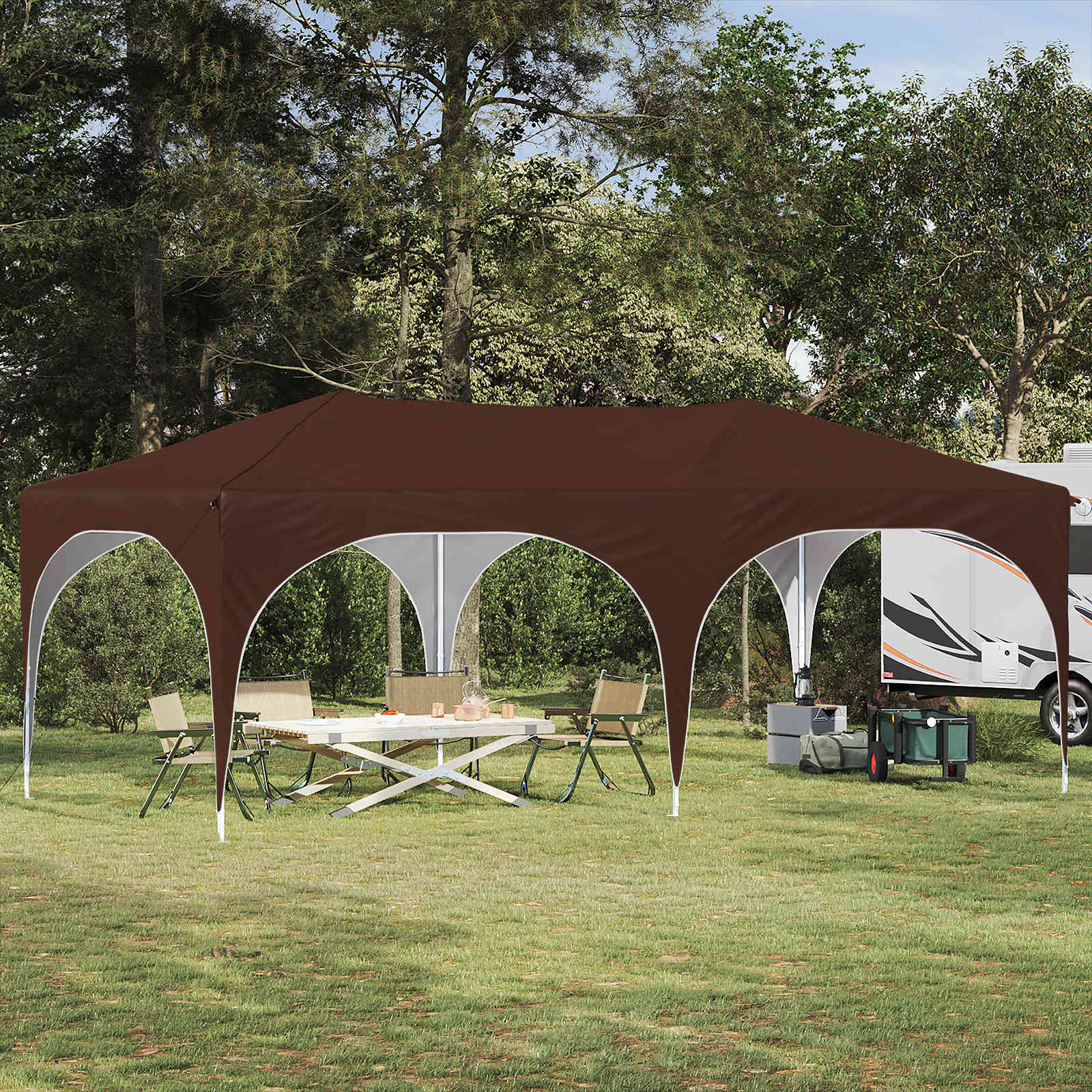 Tenda Per Feste A PoP-Up Marrone 575 X 288 X 245 cm