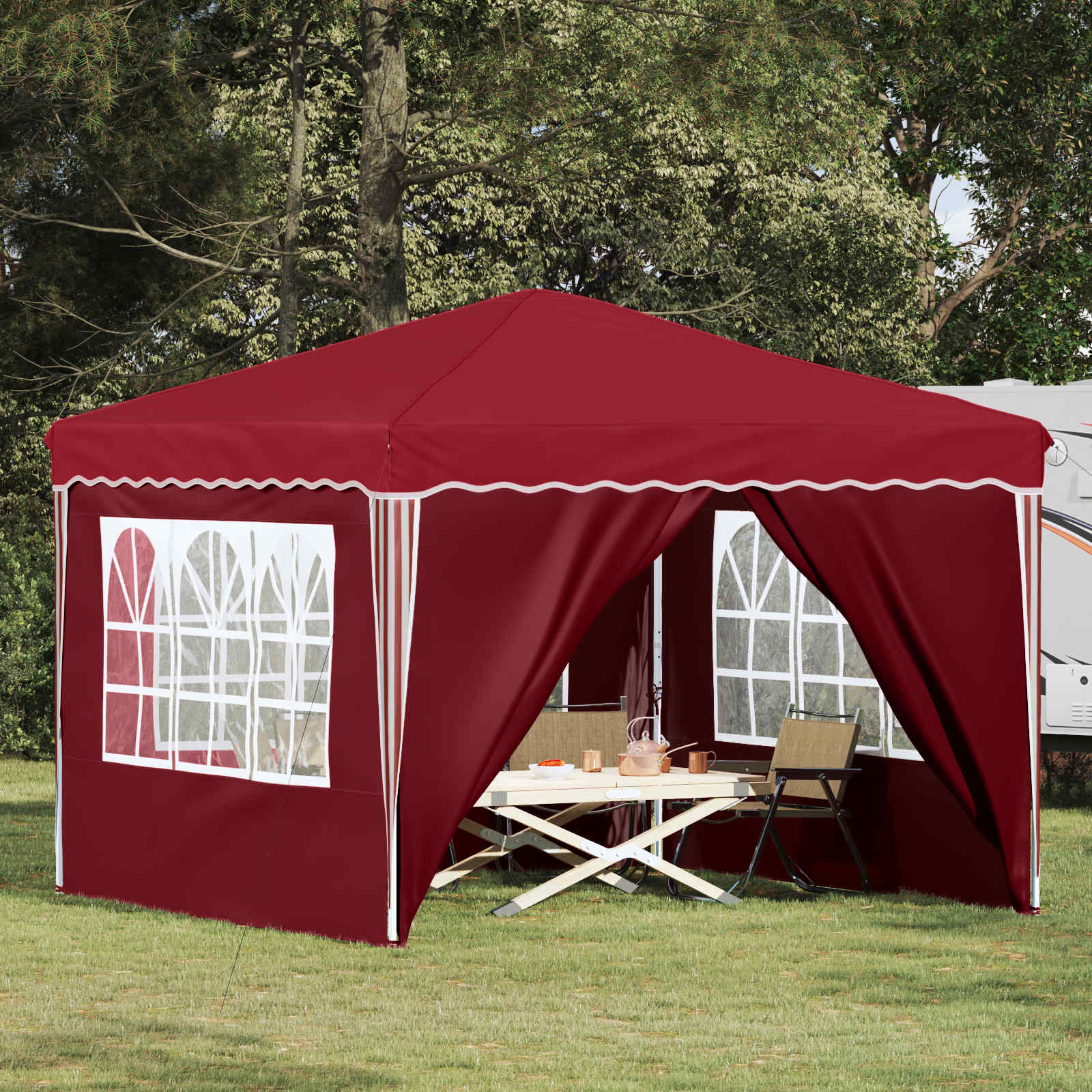 Tenda Per Feste A PoP-Up Borgogna 288 X 288 X 245 cm