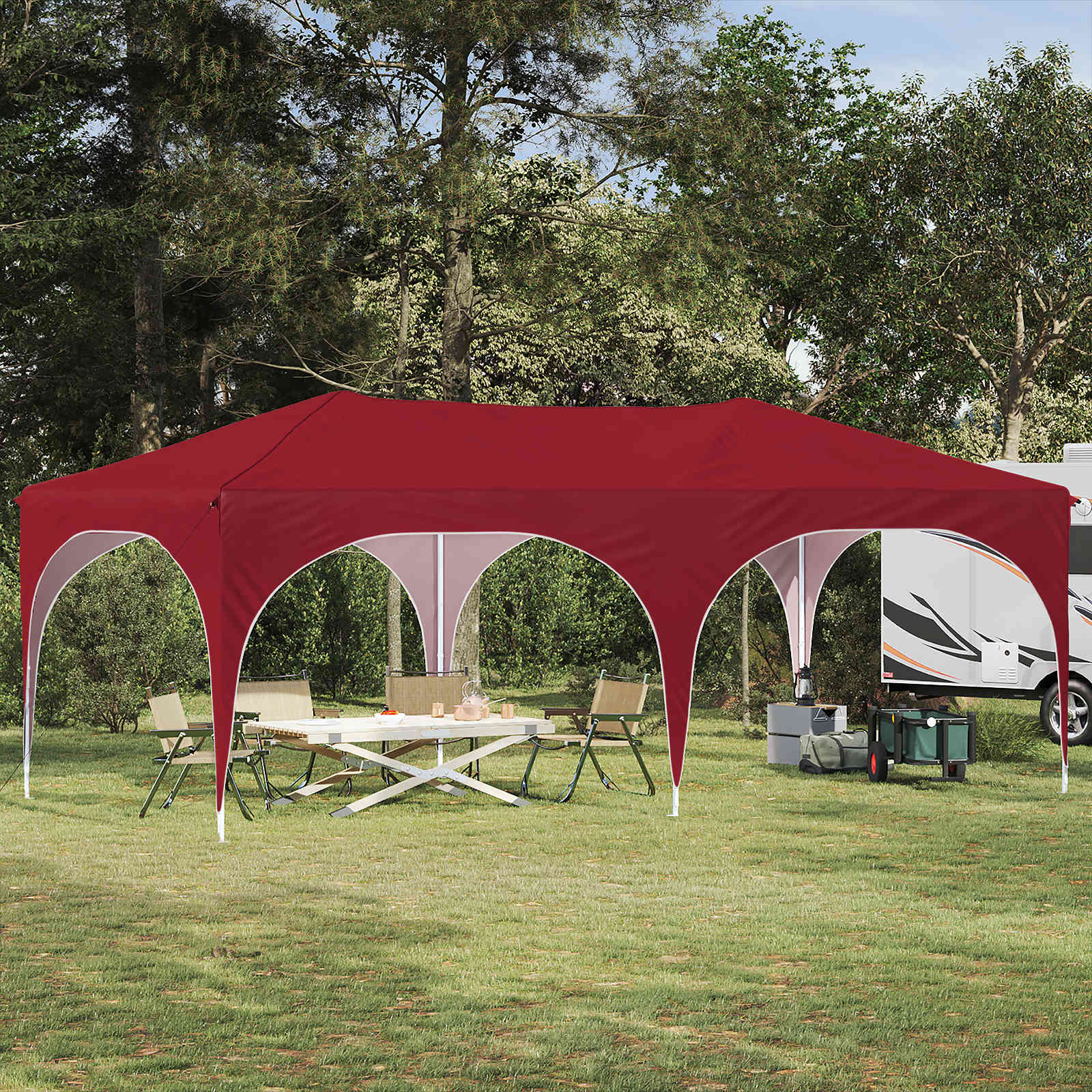 Tenda Per Feste A PoP-Up Borgogna 575 X 288 X 245 cm