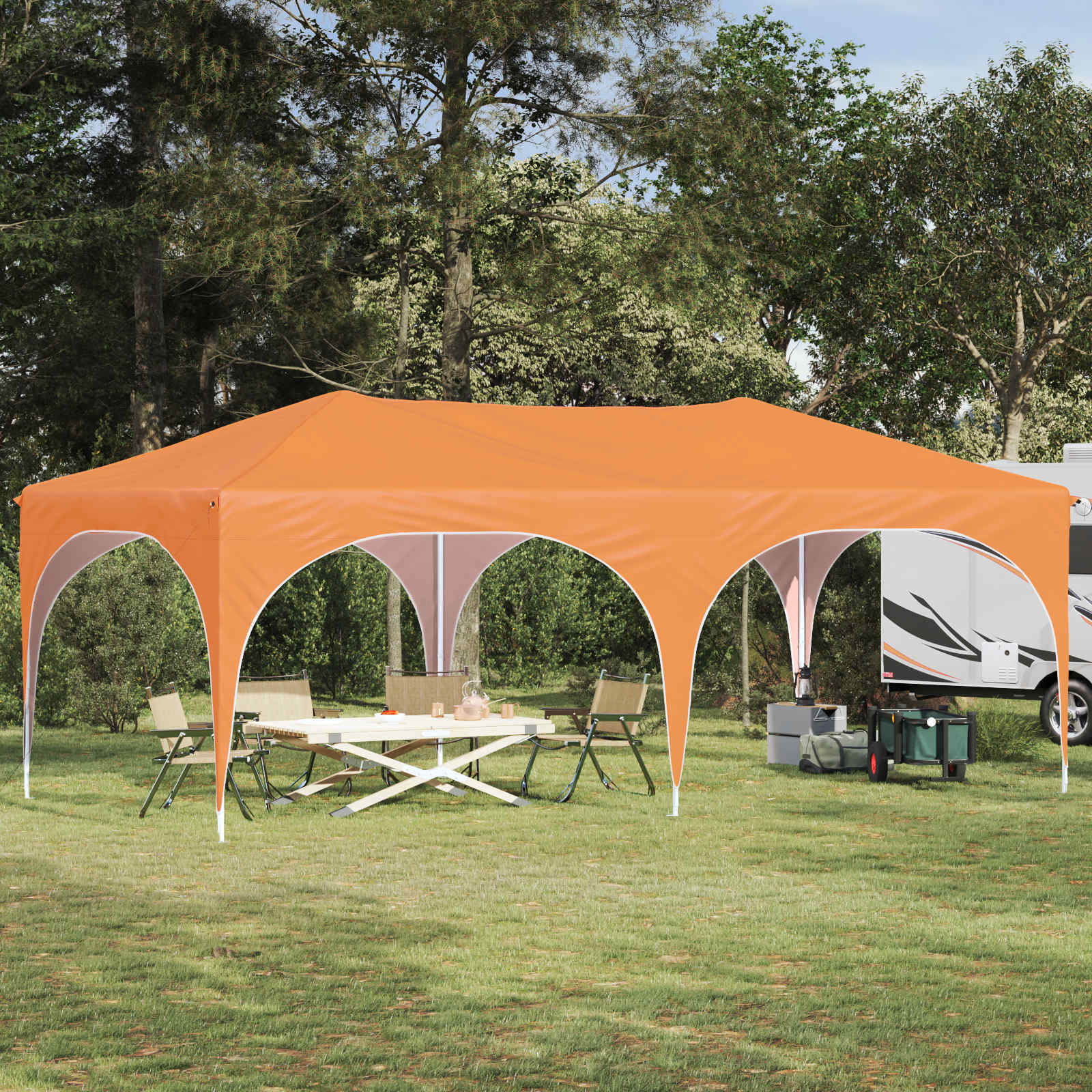 Tenda Per Feste A PoP-Up Arancione 575 X 288 X 245 cm