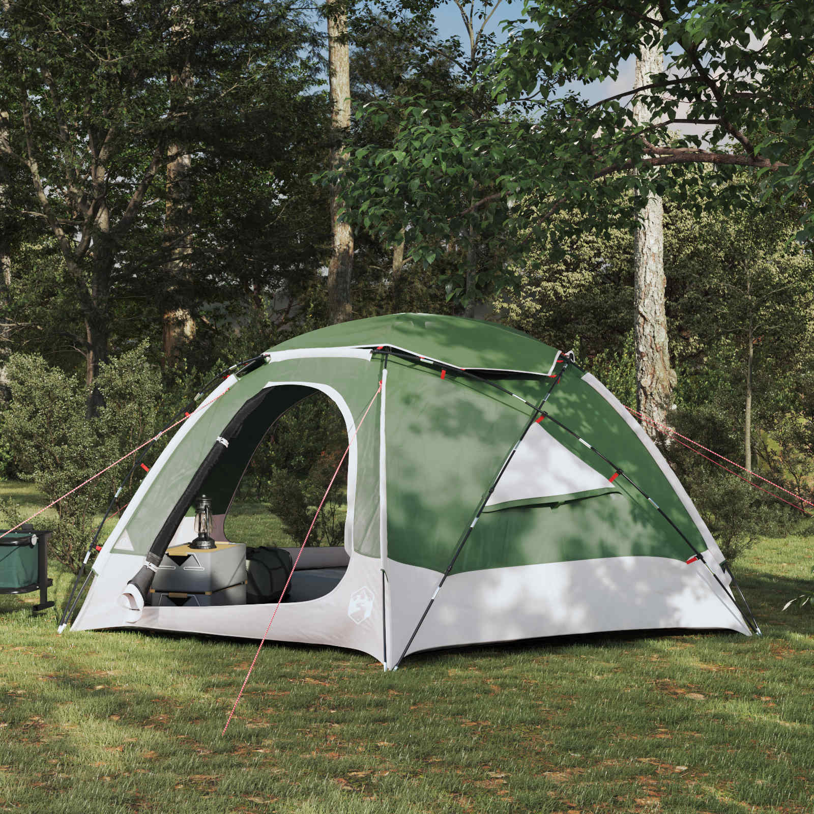Tenda A Cupola Con Tetto Rimovibile Verde 4 Persone