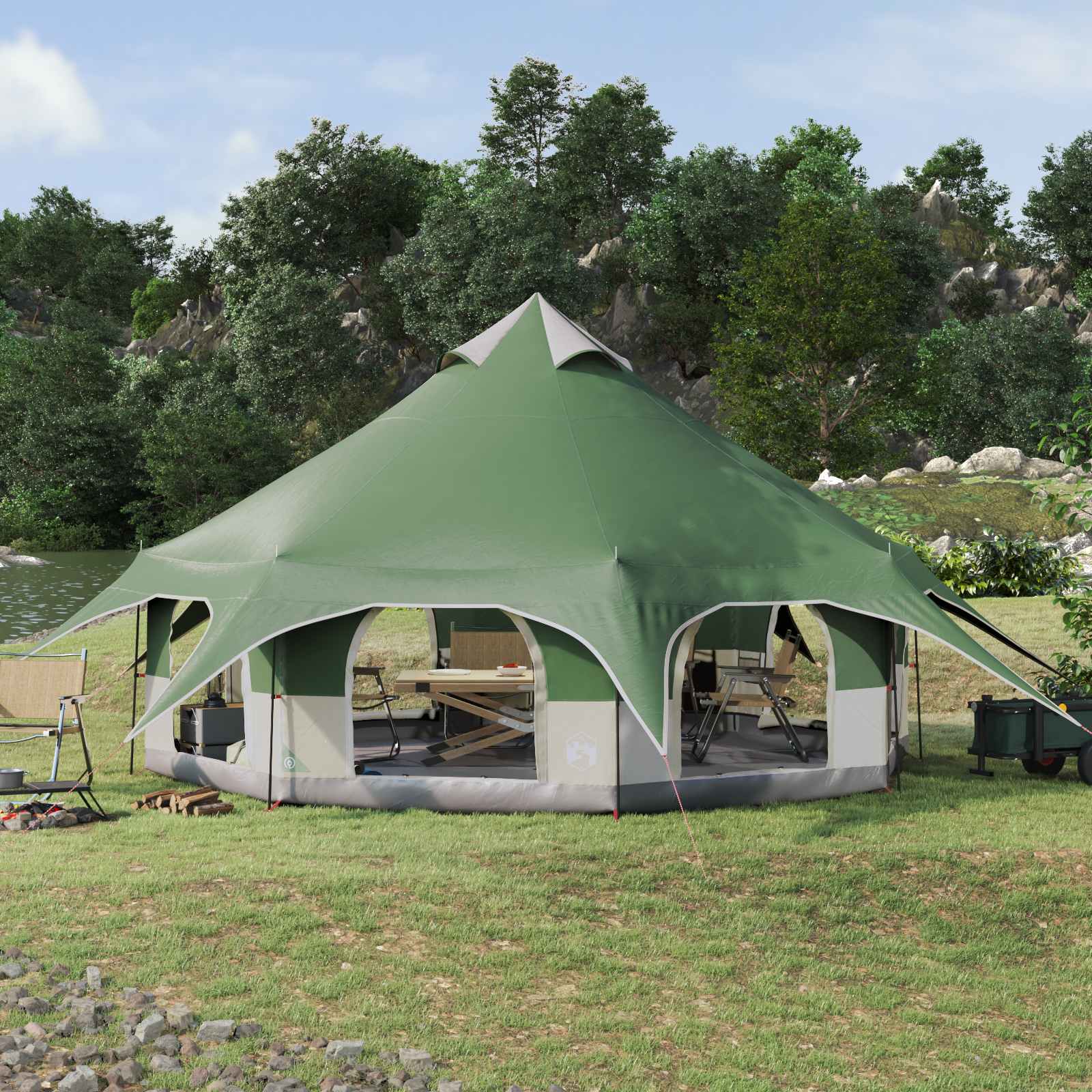 Tenda Familiare Verde 10 Persone