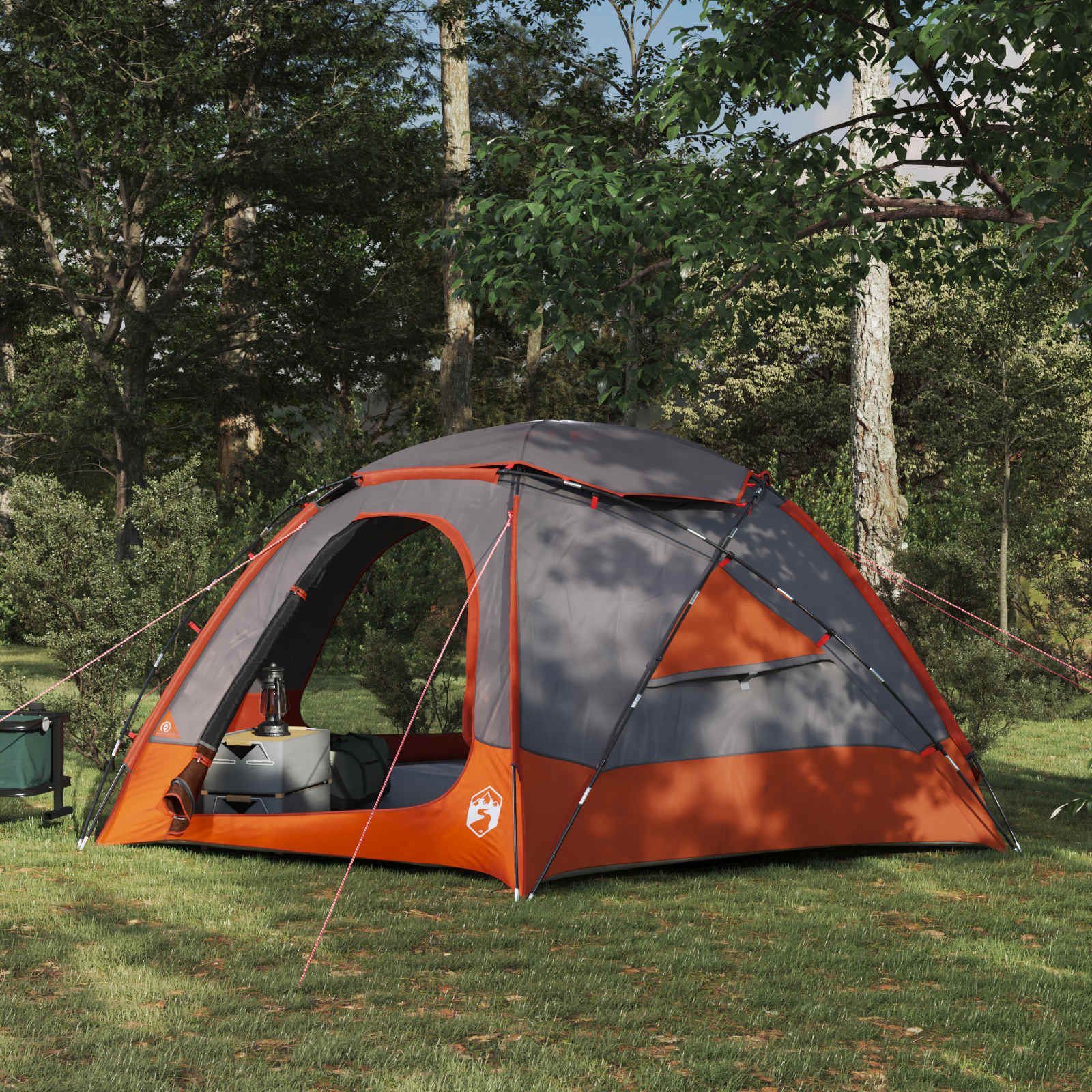 Tenda A Cupola Con Tetto Rimovibile Grigio E Arancione