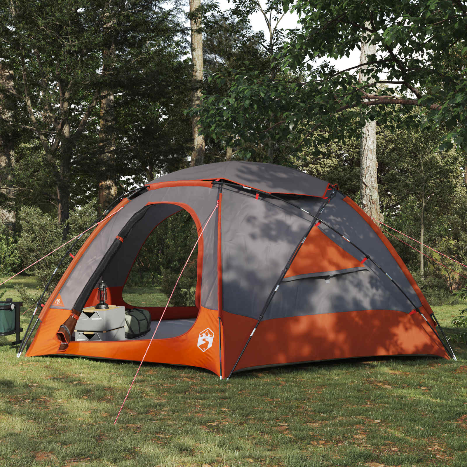Tenda A Cupola Con Tetto Rimovibile Grigio E Arancione
