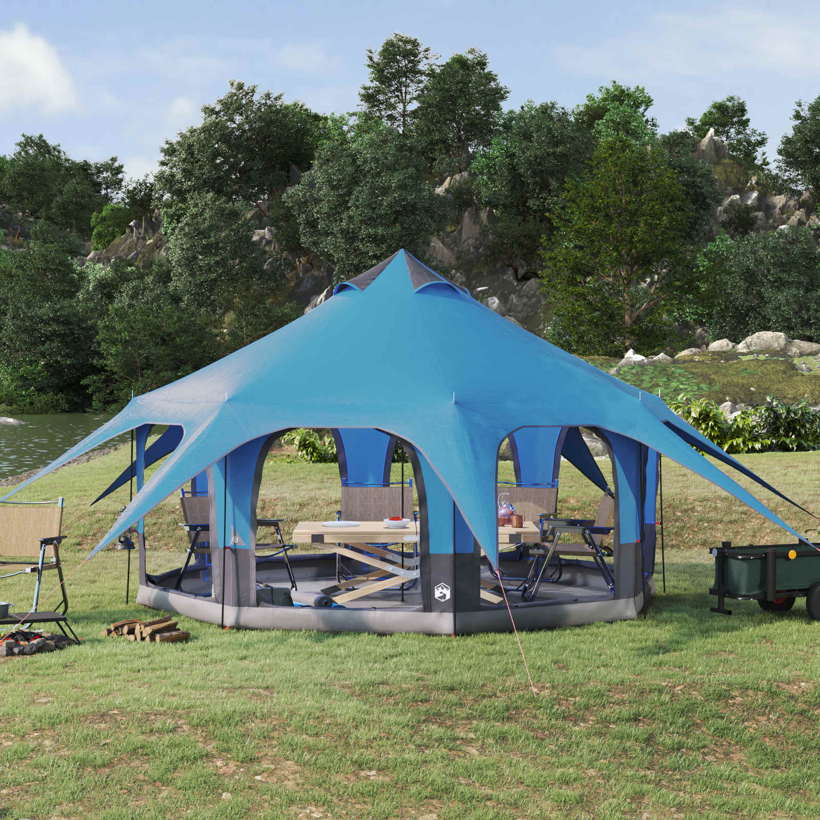 Tenda Familiare Blu 5 Persone