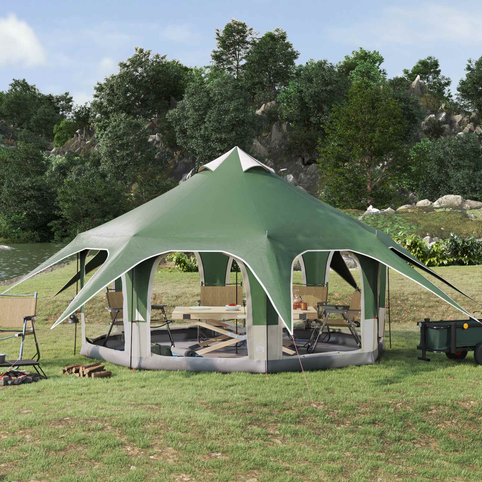 Tenda Familiare Verde 5 Persone