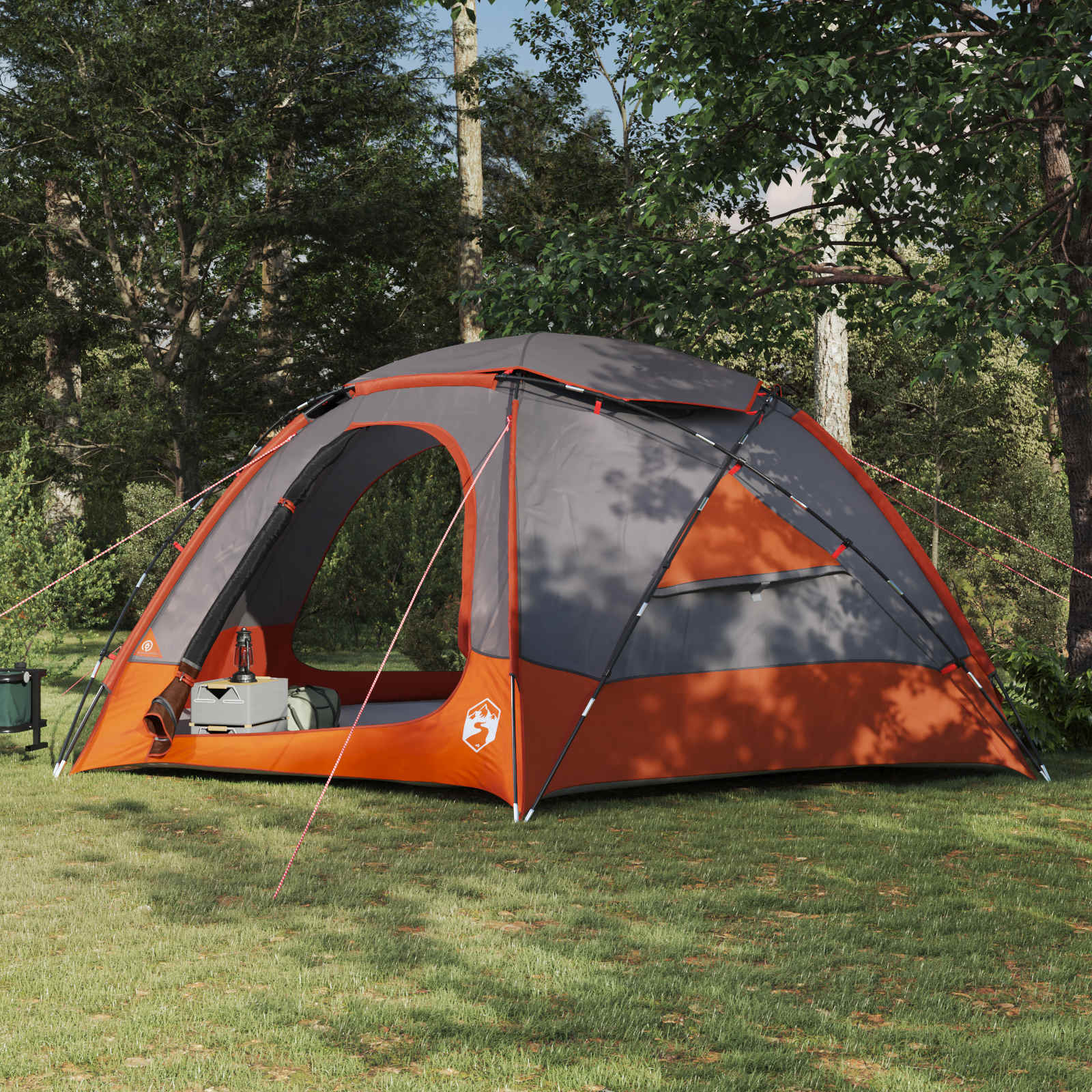 Tenda A Cupola Con Tetto Rimovibile Grigio E Arancione