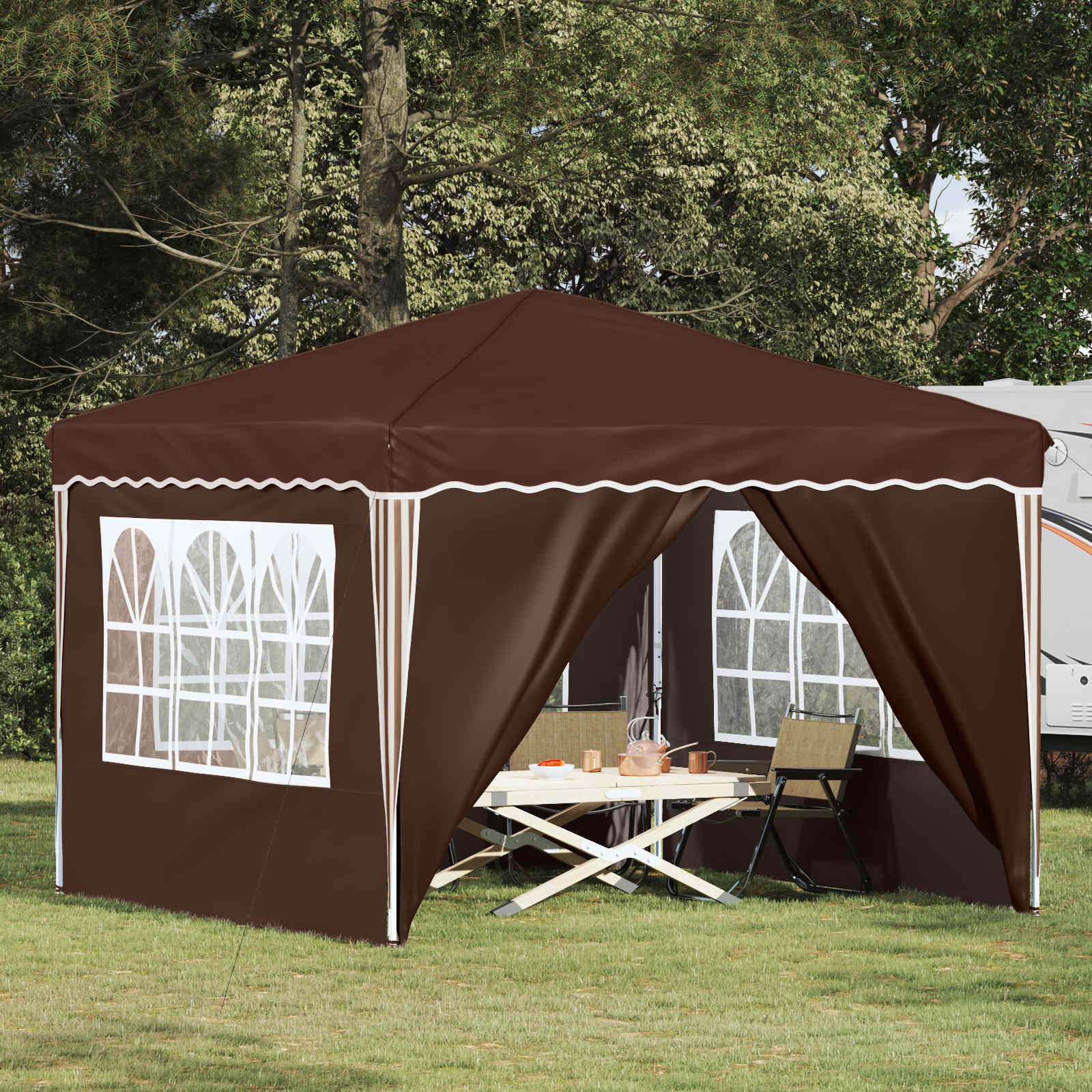 Tenda Per Feste A PoP-Up Marrone 288 X 288 X 245 cm