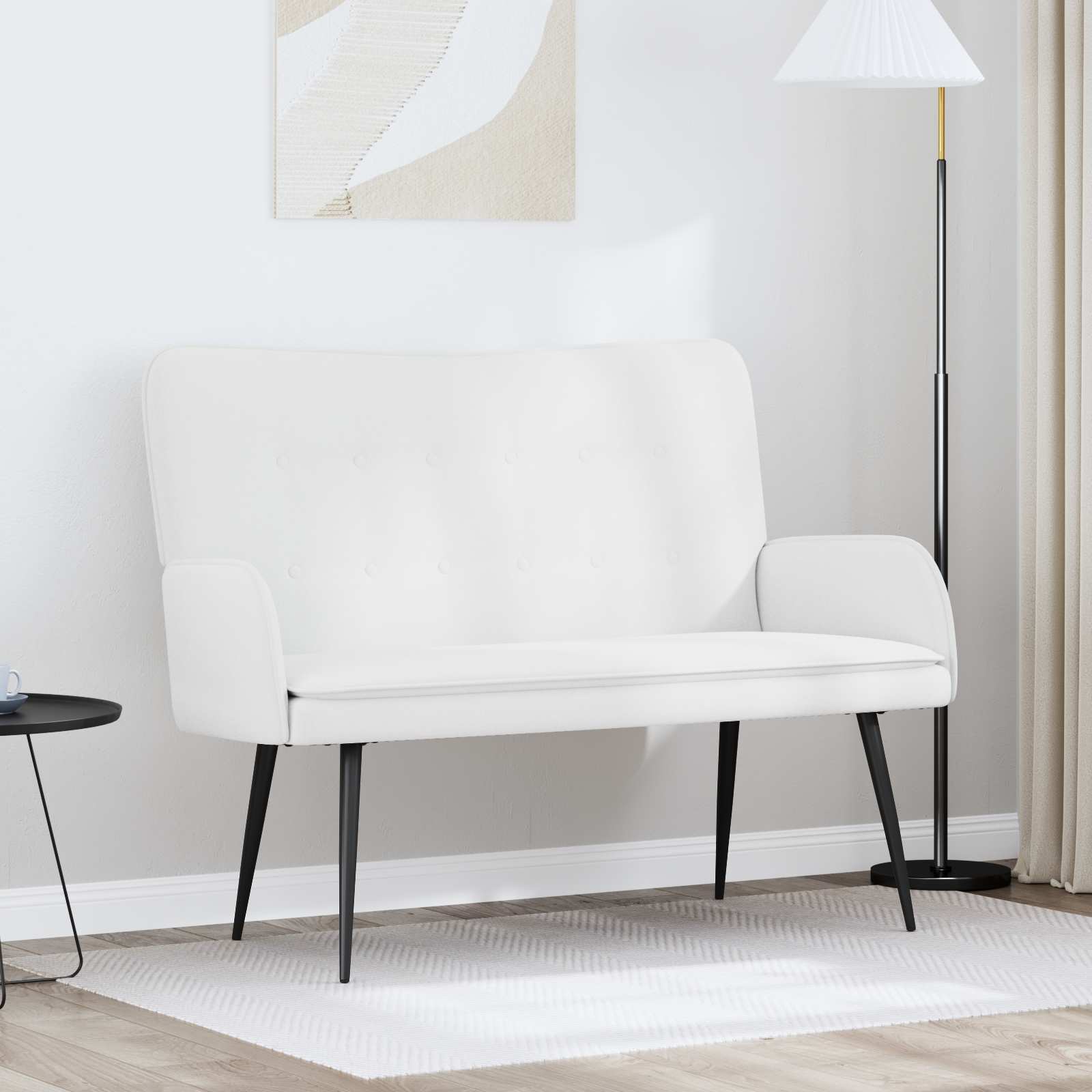 Divano A 2 Posti Bianco 115 X 61 X 87 Cm Tessuto