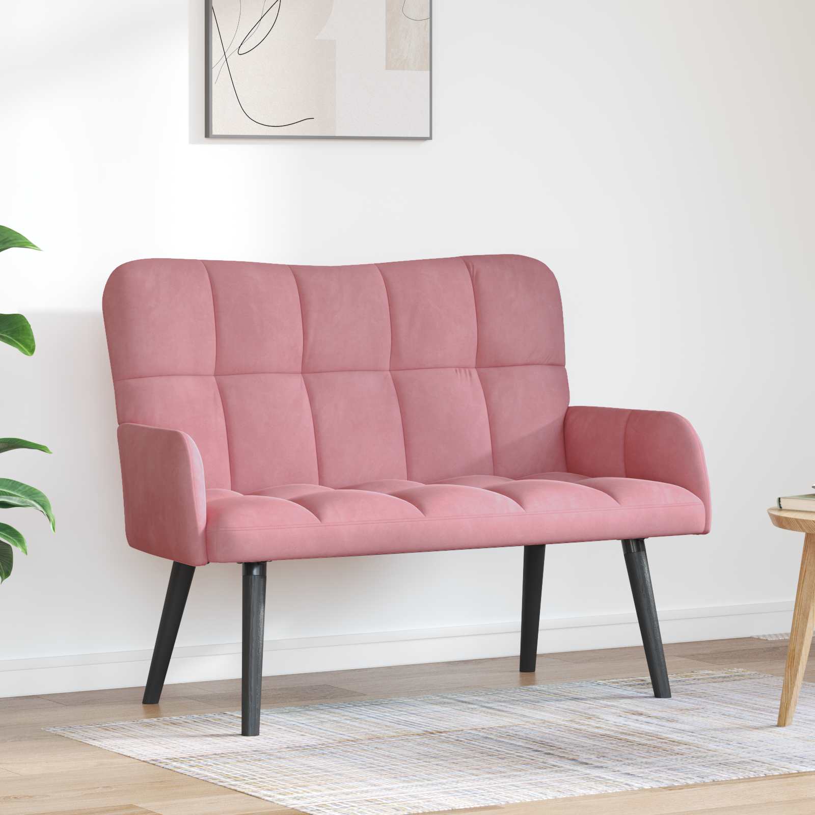 Sofa A Due Posti Rosa 115 X 61 X 87 Cm Velluto