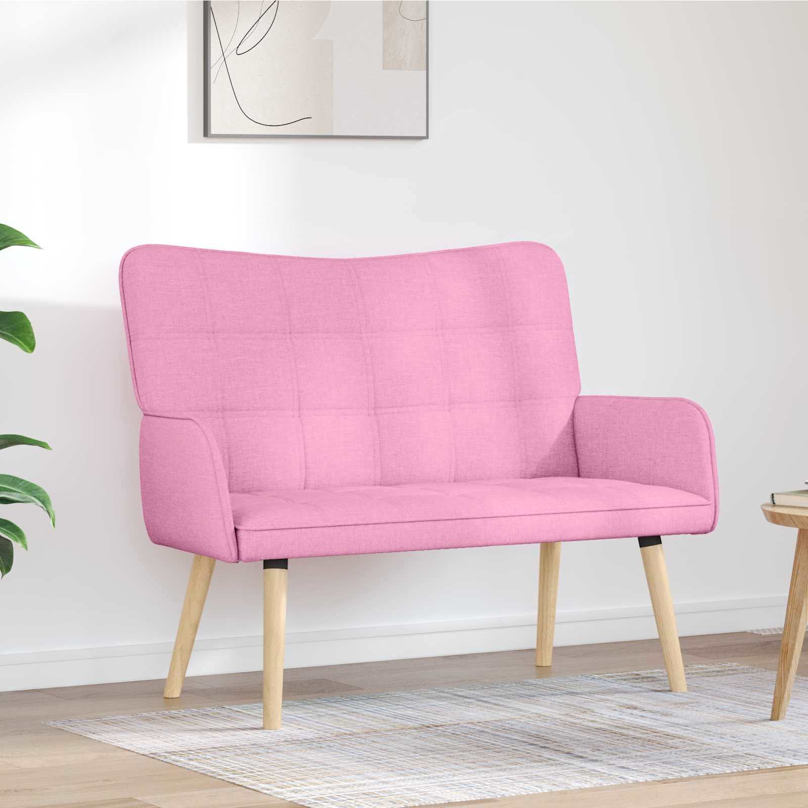 Sofa A Due Posti Rosa 115 X 61 X 87 Cm Tessuto