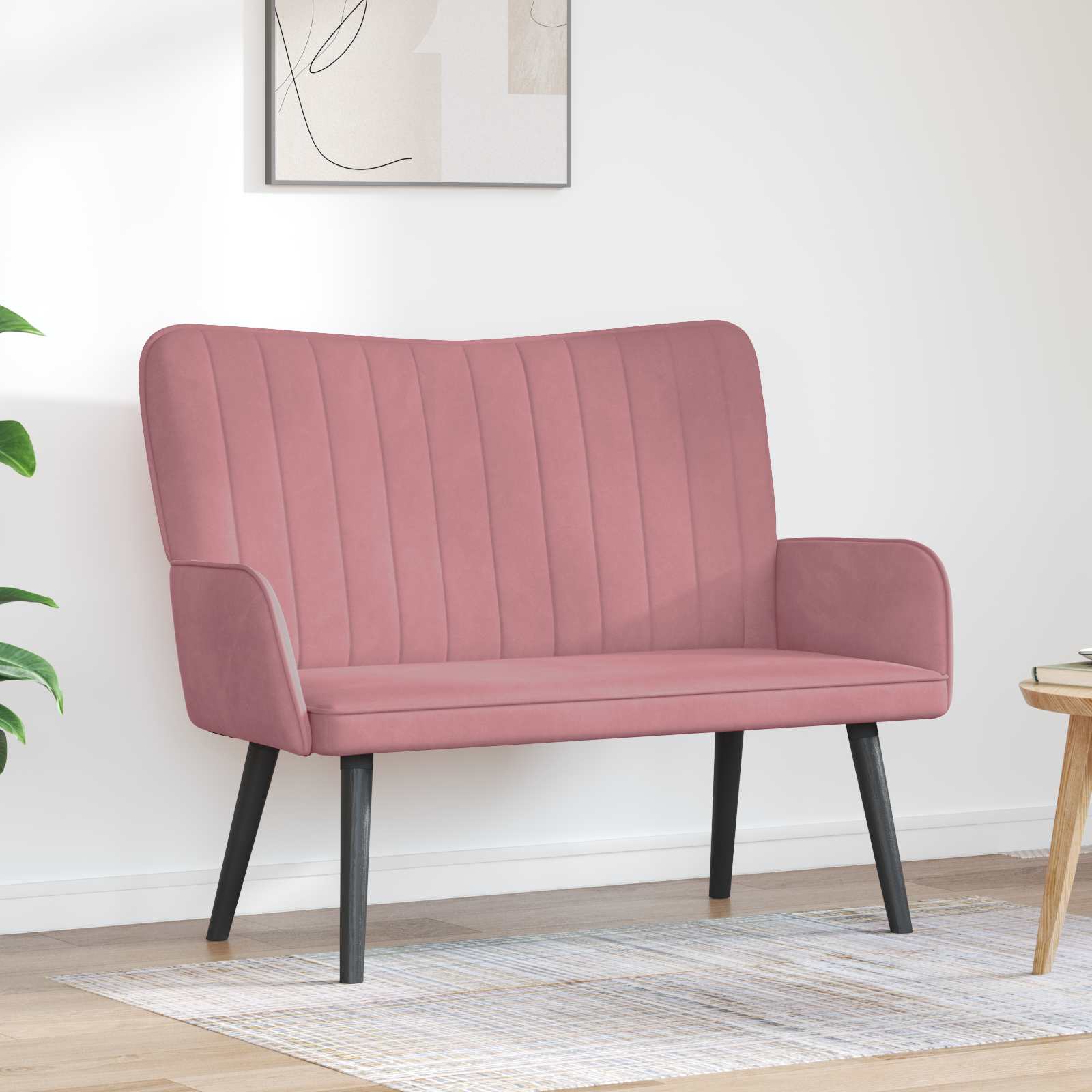 Sofa A Due Posti Rosa 115 X 61 X 87 Cm Velluto