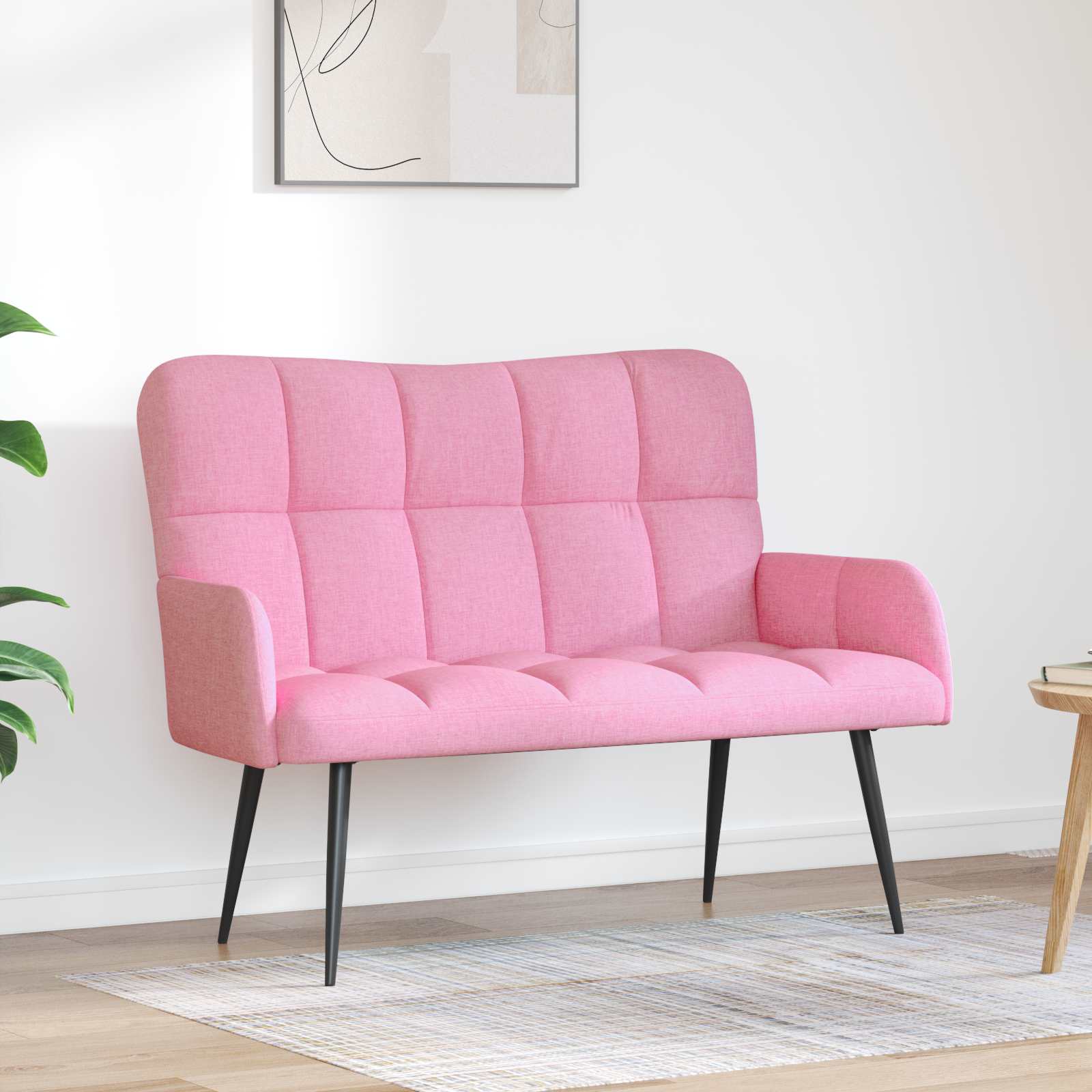 Sofa A Due Posti Rosa 115 X 61 X 87 Cm Tessuto