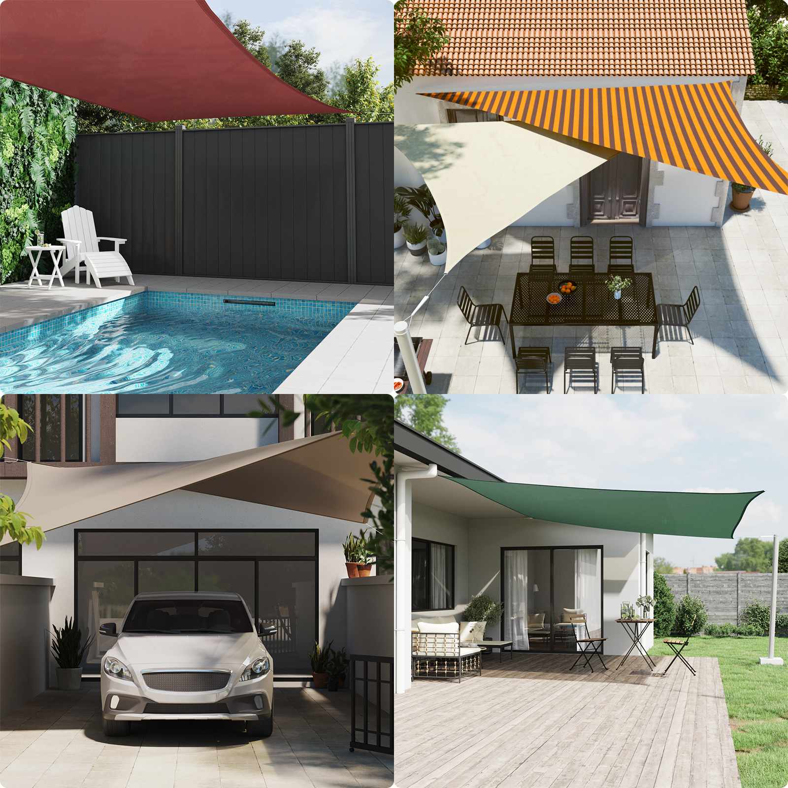 Vela Da Ombra Solare Arancione E Marrone 3 X 4 X 4 M