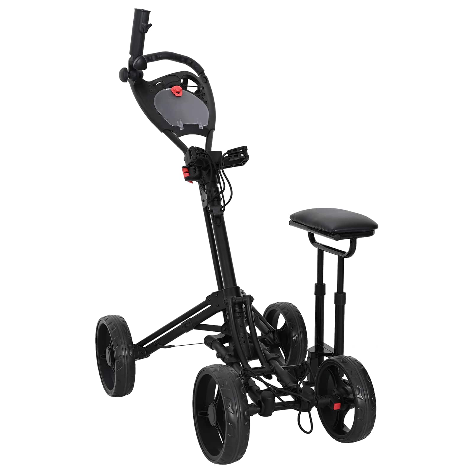 Carrello Da Golf Con Sedile Nero 85 X 67 X 114 Cm Alluminio