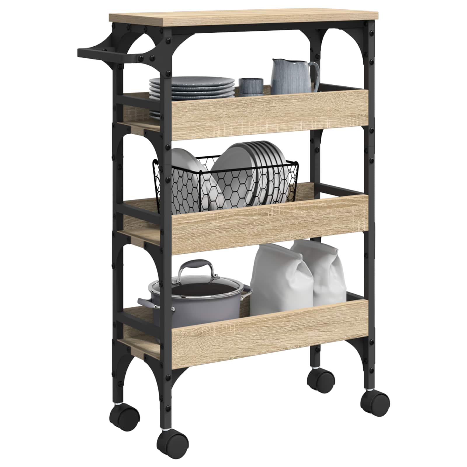 Carrello Da Cucina Rovere Sonoma 53 X 20 X 76 cm - Image 3